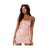 Edikted Women's Ballerina Lace Up Sequin Mini Dress In Pink