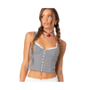 Edikted Women's Gingham Lace Up Bustier Corset Top In Black And White