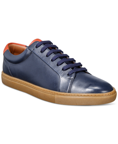 Ted Baker Men's Udamou Leather Trainer Low-top Sneaker In Dark Blue