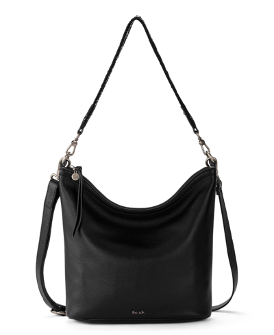 The Sak Jasmine Leather Crossbody Bucket Bag In Black
