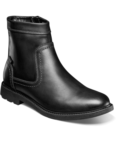 Nunn Bush Men's 1912 Water-resistant Leather Plain Toe Side Zip Boots In Black Crazy Horse
