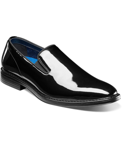 Nunn Bush Men's Centro Formal Flex Plain Toe Slip On Dress Shoes In Black Patent
