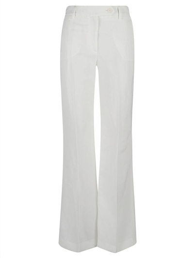 TRUE ROYAL LINEN FLARED TROUSERS
