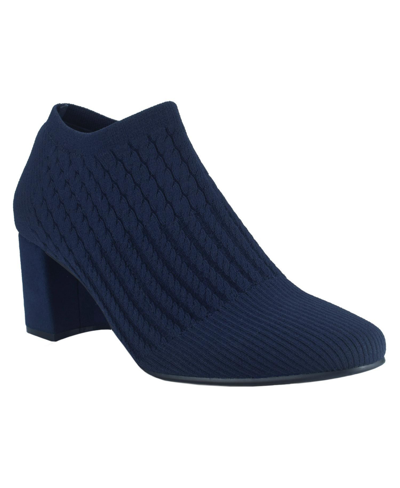 Impo Women's Noeva Stretch Knit Ankle Bootie With Memory Foam Women's Shoes In Blue
