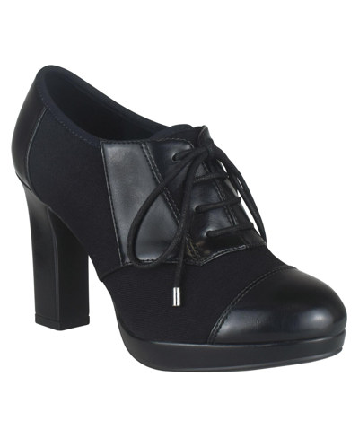 Impo Women's Olsen Stretch Lace Up Oxford Heeled Shooties In Black