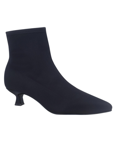 Impo Women's Garda Memory Foam Stretch Kitten Heel Booties In Midnight Blue