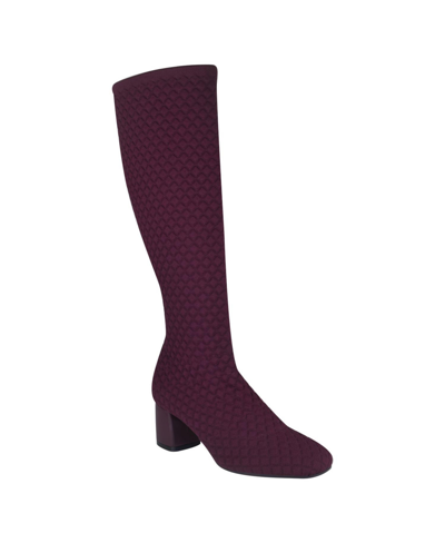 Impo Women's Jenner Stretch Knit Boots With Memory Foam In Burgundy