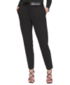 Dkny Petites Womens Ankle Slim-fit Straight Leg Pants In Black