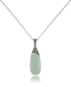 Macy's Jade Elongated Pendant And A Curb Chain In Jade
