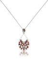 Macy's Pave Garnet Teardrop Pendant And A Curb Chain In Garnet