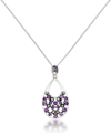 Macy's Pave Amethyst Teardrop Pendant And A Curb Chain In Amethyst