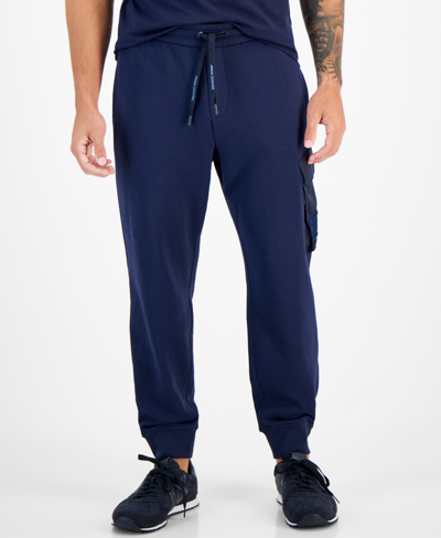 A X Armani Exchange Men's Cargo Joggers, Created For Macy's In Navy Blazer