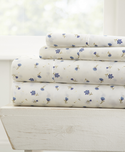 Ienjoy Home Closeout! The Farmhouse Chic Premium Ultra Soft Pattern 4 Piece Sheet Set By Home Collection In Light Blue Floral