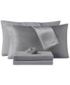 SANDERS MICROFIBER 7-PC. SHEET SET WITH SATIN PILLOWCASES AND SATIN HAIR-TIE, QUEEN