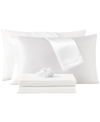 SANDERS MICROFIBER 7-PC. SHEET SET WITH SATIN PILLOWCASES AND SATIN HAIR-TIE, FULL