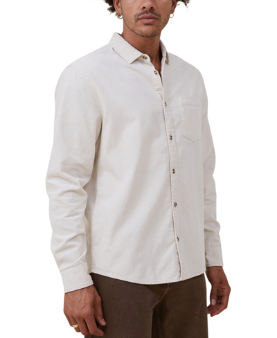 Cotton On Men's Portland Long Sleeve Shirt In Bone Cord
