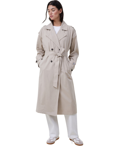 Cotton On Women's Drop Shoulder Trench Coat In Mid Taupe