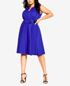 City Chic Women's Trendy Plus Size Vintage-like Veronica Dress In Pool