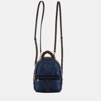Pre-owned Louis Vuitton Navy Blue Mini Palm Springs Puffer Backpack