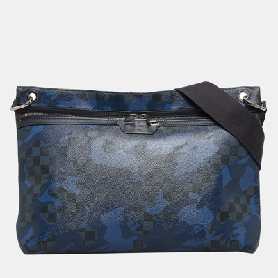 Pre-owned Louis Vuitton Black/blue Damier Cobalt Camouflage Hunter Crossbody Bag