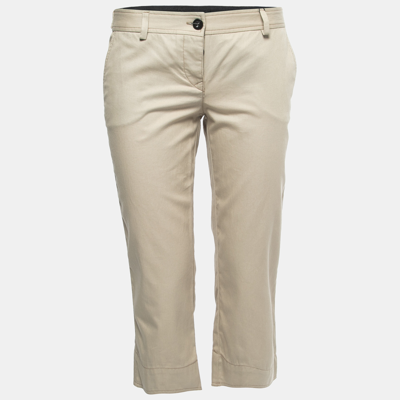 Pre-owned D & G Beige Cotton Capri Pants M