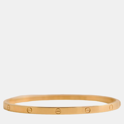 Pre-owned Cartier Love Bracelet Small Model 18k Yellow Gold Size 17