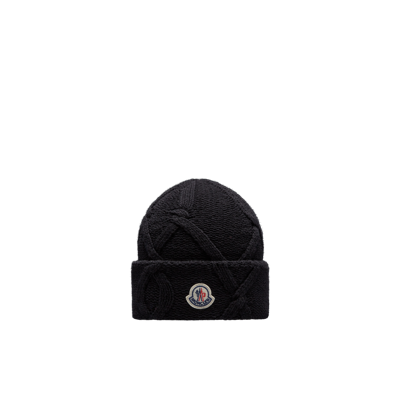 Moncler Collection Wool Beanie Black In Noir