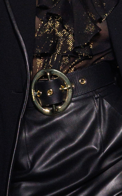 Sergio Hudson Signature Leather Belt In Black