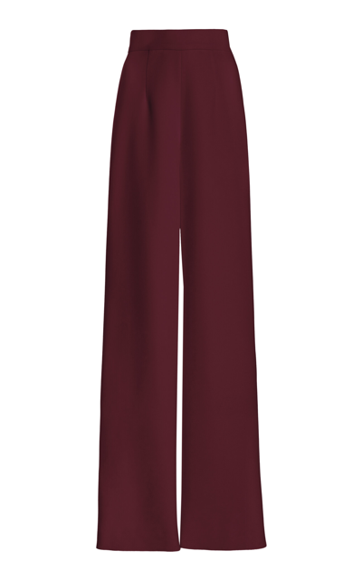 Sergio Hudson Signature High-waisted Wide-leg Pants In Burgundy