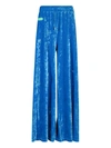 Dsquared2 Wide-leg Velour Palazzo Pants In Blue