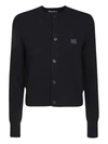 Acne Studios Face-patch Wool Cardigan In Black