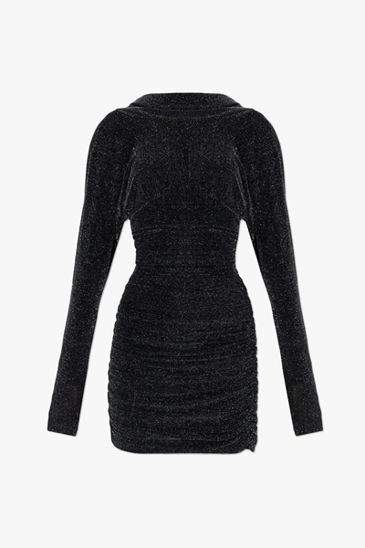 Saint Laurent Woman Black Cupro Mini Dress In New