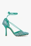 Bottega Veneta Stretch Sandals In Mesh And Leather In New