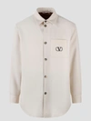 VALENTINO VALENTINO VLOGO SIGNATURE PATCH WOOL GABARDINE SHIRT JACKET