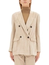 Brunello Cucinelli Women's Hammered Corduroy Blazer With Monili In Beige
