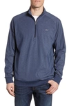 Travismathew Travis Mathew Zachary Half Zip Pullover In Heather Blue Nights
