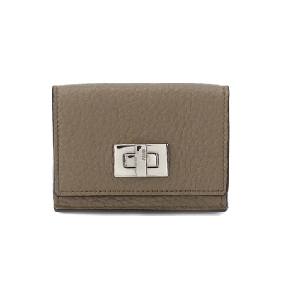 Fendi Beige Leather Wallet  ()