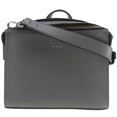 Pre-owned Fendi Messenger Grey Leather Shoulder Bag ()