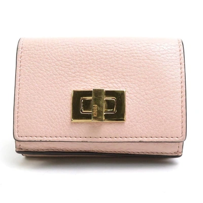 Fendi Peekaboo Pink Leather Wallet  ()