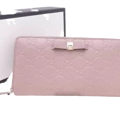 Gucci Ssima Pink Leather Wallet  ()
