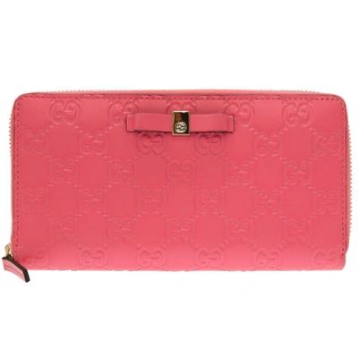 Gucci Ssima Pink Leather Wallet  ()