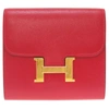 HERMES HERMÈS CONSTANCE RED LEATHER WALLET  (PRE-OWNED)