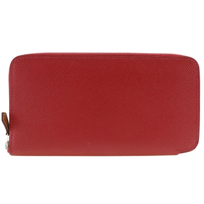 Hermes Hermès Silk'in Red Leather Wallet  ()