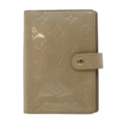 Pre-owned Louis Vuitton Agenda Pm Beige Patent Leather Wallet  ()