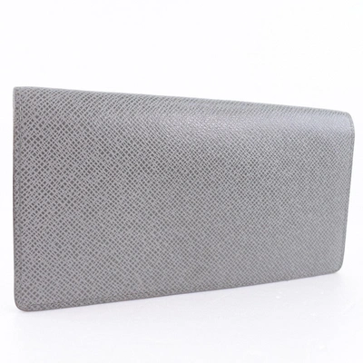 Pre-owned Louis Vuitton Brazza Grey Leather Wallet  ()