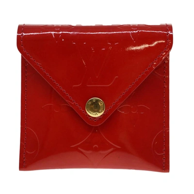 Pre-owned Louis Vuitton Coin Purse Red Patent Leather Wallet  ()