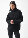 Pangaia Women's Recycled Wool Jersey Half-zip Sweater — Black In Black