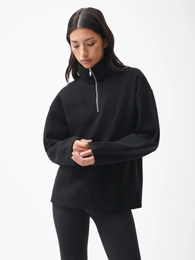 Pangaia Women's Recycled Wool Jersey Half-zip Sweater — Black Xs