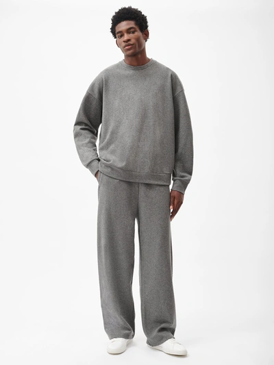 Pangaia Recycled Wool Jersey Wide-leg Joggers In Volcanic Grey