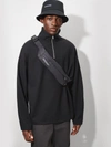 Pangaia Men's Recycled Wool Jersey Half-zip Sweater — Black In Black